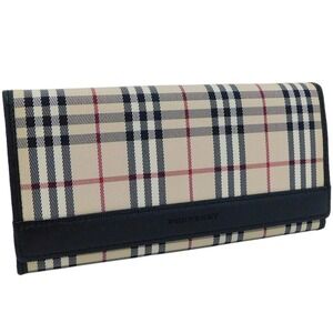 Burberry Long Wallet Multicolor Canvas Leather Nova Check